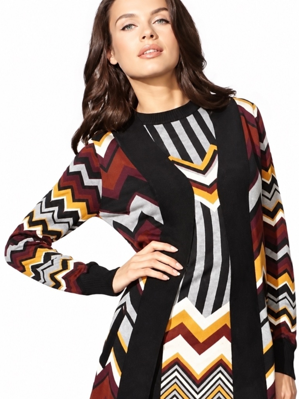 Missoni for Target Chevron Zigzag Longline Cardigan Multicolor Women Size M